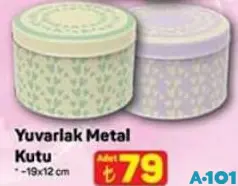 YUVARLAK METAL KUTU 19X12 CM